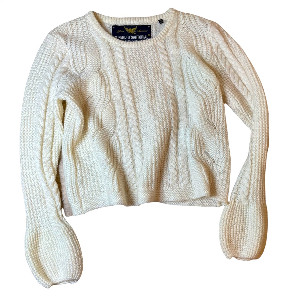 Superdry Sartorial knit sweater size small crop